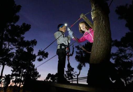 Explora Park - Tree climbing in Saint Jean de Monts near Camping Les Tulipes, campsite 2 star seaside, camping with pool and jacuzzi at the Faute sur Mer near the Tranche sur Mer and Sables d'Olonne in Vendée